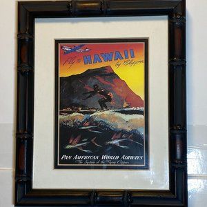 5X7 Framed "Fly to Hawaii" Pan American World Airways Print